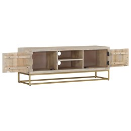 Szafka pod TV, 110x30x40 cm, bielone drewno mango