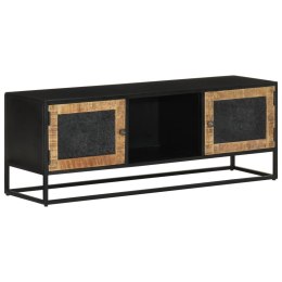 Szafka pod TV, 110x30x40 cm, lite drewno mango i żelazo