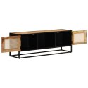 Szafka pod TV, 110x30x40 cm, surowe drewno mango i żelazo