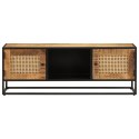 Szafka pod TV, 110x30x40 cm, surowe drewno mango i żelazo