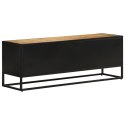 Szafka pod TV, 110x30x40 cm, surowe drewno mango i żelazo