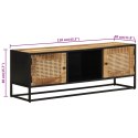 Szafka pod TV, 110x30x40 cm, surowe drewno mango i żelazo