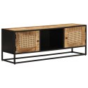 Szafka pod TV, 110x30x40 cm, surowe drewno mango i żelazo