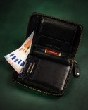 Kompaktowy portfel męski na suwak carbon — Peterson Lumarko!