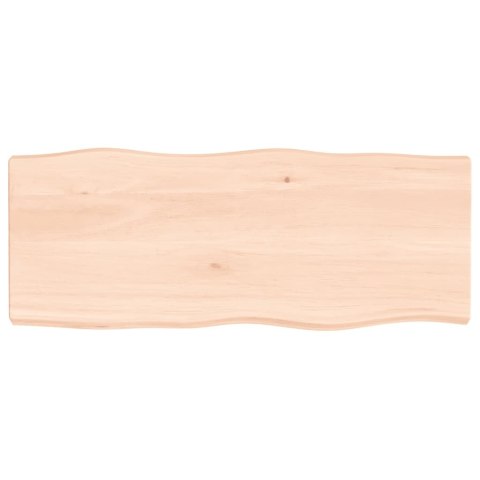 Blat biurka, 100x40x6 cm, surowe drewno dębowe