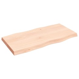 Blat biurka, 100x50x6 cm, surowe drewno dębowe