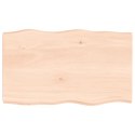 Blat biurka, 100x60x6 cm, surowe drewno dębowe