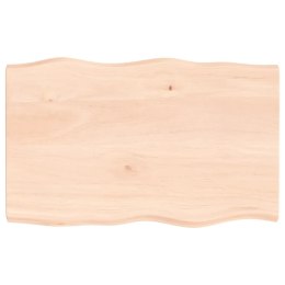Blat biurka, 80x50x4 cm, surowe drewno dębowe