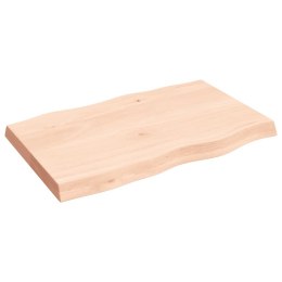 Blat biurka, 80x50x6 cm, surowe drewno dębowe