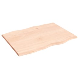 Blat biurka, 80x60x2 cm, surowe drewno dębowe