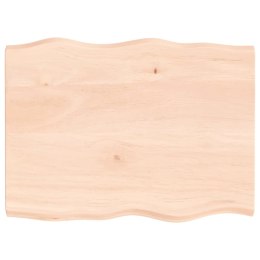 Blat biurka, 80x60x4 cm, surowe drewno dębowe