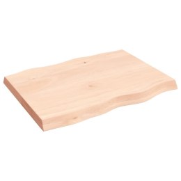 Blat biurka, 80x60x6 cm, surowe drewno dębowe