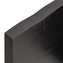 Półka, ciemnoszara, 100x60x4 cm, wykończone lite drewno dębowe