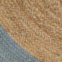 Ręcznie wykonany dywanik, juta, oliwkowozielona krawędź, 90 cm