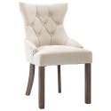 Krzesła stołowe, 2 szt., beżowe, tapicerowane tkaniną Lumarko!
