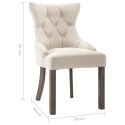VidaXL Krzesła stołowe, 2 szt., beżowe, tapicerowane tkaniną