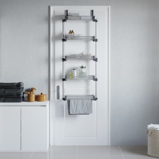 Organizer na drzwi z 5 półkami, 52x20x135 cm, aluminium Lumarko!