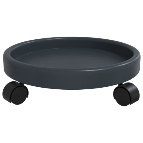 VidaXL Podstawki pod donicę, z kółkami, 2 szt., szare, 34 cm, 35 kg