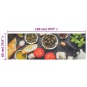 VidaXL Dywanik kuchenny, wzór w wino i przekąski, 60x180 cm, aksamit