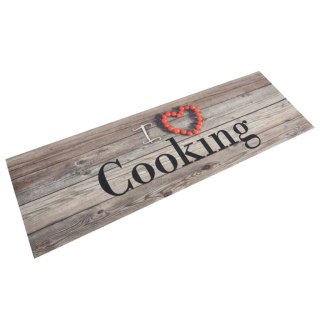 Dywanik kuchenny, wzór z napisem Cooking, szary, 60x180 cm Lumarko!