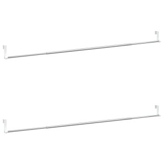 VidaXL Karnisze, 2 szt., biało-srebrne, 90-135 cm, aluminium