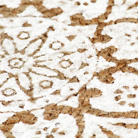 VidaXL Maty na stół, 6 szt., białe, 38 cm, okrągłe, juta