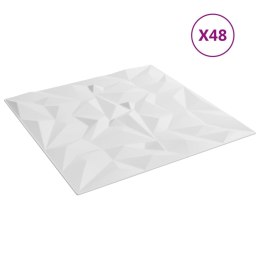 Panele ścienne, 48 szt., białe, 50x50 cm, EPS, 12 m², ametyst Lumarko!