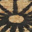 Ręcznie wykonany dywanik, juta, czarny nadruk, 150 cm Lumarko!