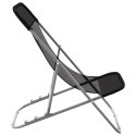VidaXL Składane krzesła plażowe, 2 szt., czarne, Textilene i stal