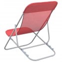 Składane krzesła plażowe, 2 szt., czerwone, Textilene i stal Lumarko!