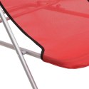 VidaXL Składane krzesła plażowe, 2 szt., czerwone, Textilene i stal