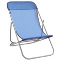 VidaXL Składane krzesła plażowe, 2 szt., niebieskie, Textilene i stal