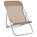 VidaXL Składane krzesła plażowe, 2 szt., taupe, Textilene i stal