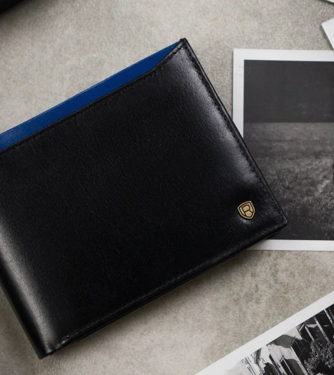 Portfel męski skórzany N992-RVT Black+Navy Lumarko!