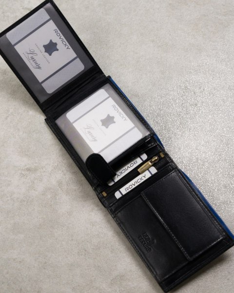 Portfel męski skórzany N992-RVT Black+Navy Lumarko!