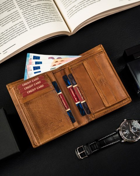 Portfel męski z cieniowanej skóry naturalnej — Peterson Lumarko!