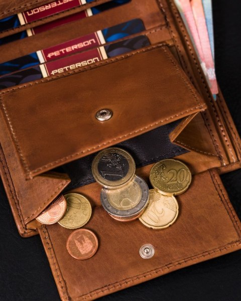 Portfel męski z cieniowanej skóry naturalnej — Peterson Lumarko!