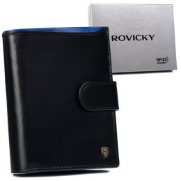 Skórzany portfel męski na karty z systemem RFID Protect— Rovicky Lumarko!