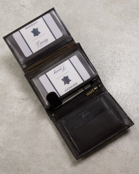 Skórzany portfel męski na dowód rejestracyjny — Rovicky Lumarko!