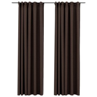 Zasłony stylizowane na lniane, 2 szt., taupe, 140x245 cm