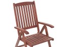 Zestaw 2 krzeseł ogrodowych drewno akacjowe z poduszkami czerwonymi TOSCANA Lumarko!