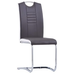 Krzesła stołowe, wspornikowe, 4 szt., szare, sztuczna skóra Lumarko!