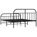 Metalowa rama łóżka z wezgłowiem i zanóżkiem, czarna, 140x200cm Lumarko!