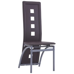 Krzesła stołowe, 2 szt., brązowe, obite sztuczną skórą Lumarko!