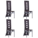 VidaXL Krzesła stołowe, 4 szt., brązowe, obite sztuczną skórą