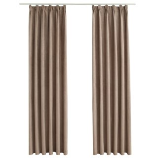 Zasłony zaciemniające z haczykami, 2 szt., taupe, 140x175 cm