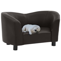 Sofa dla psa, brązowa, 67x41x39 cm, sztuczna skóra Lumarko!