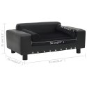 VidaXL Sofa dla psa, czarna, 81x43x31 cm, plusz i sztuczna skóra