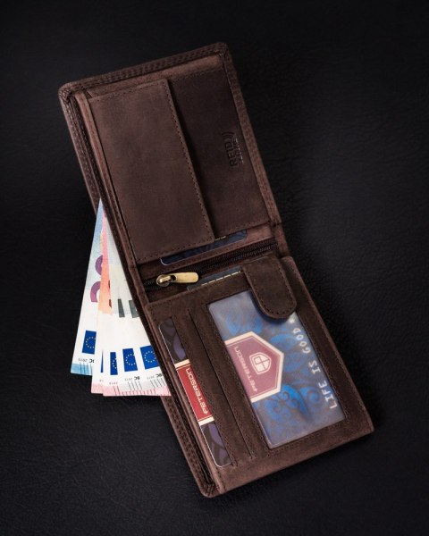 Skórzany portfel męski na dowód rejestracyjny — Peterson Lumarko!