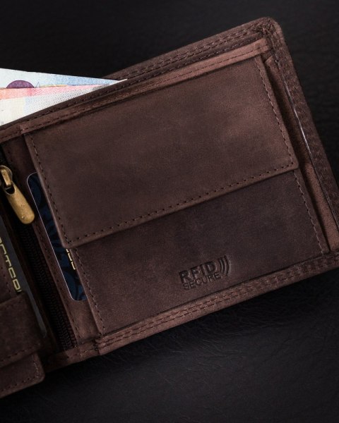 Skórzany portfel męski na dowód rejestracyjny — Peterson Lumarko!